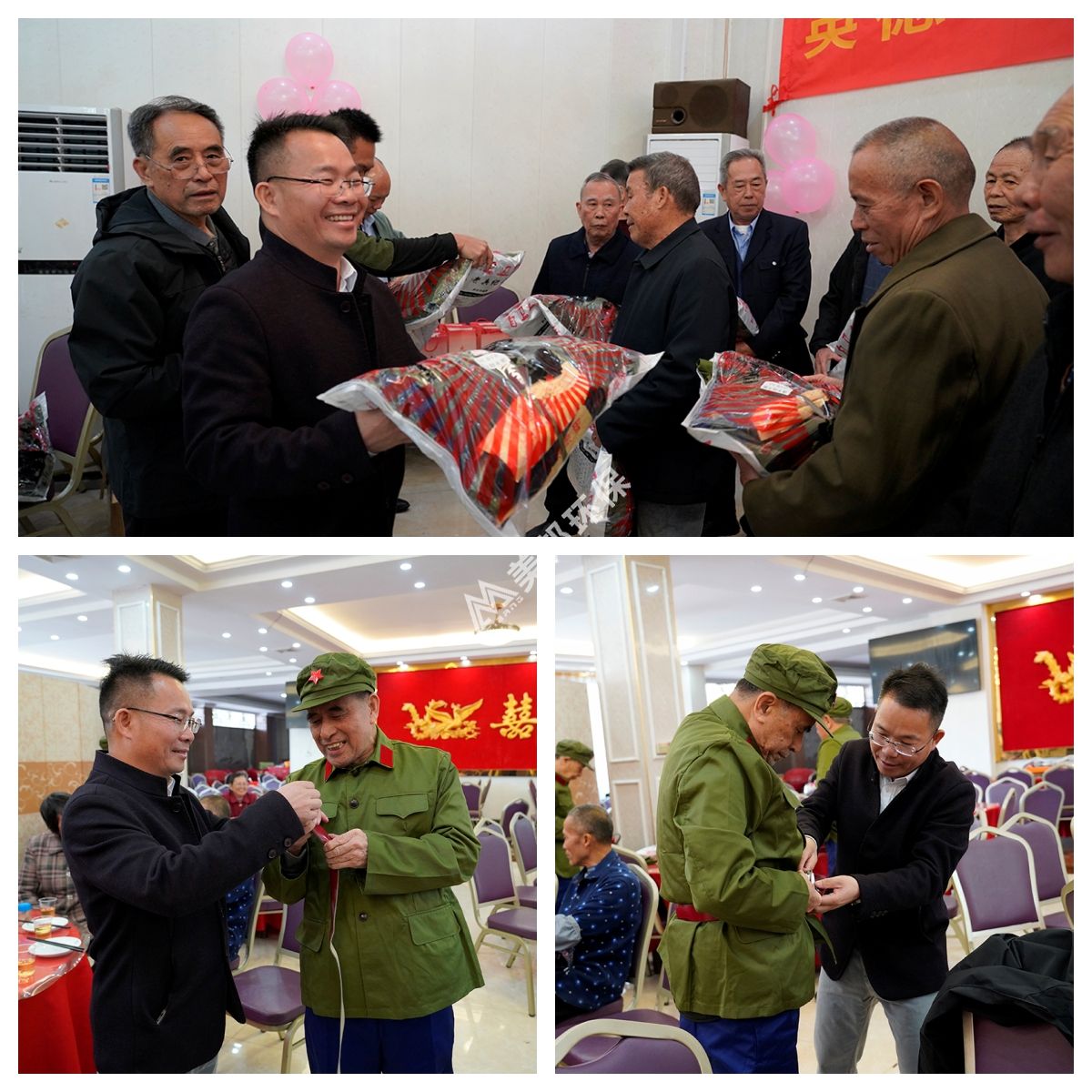 美邦集团董事长卢绍宋先生为退伍老兵发放衣服.jpg